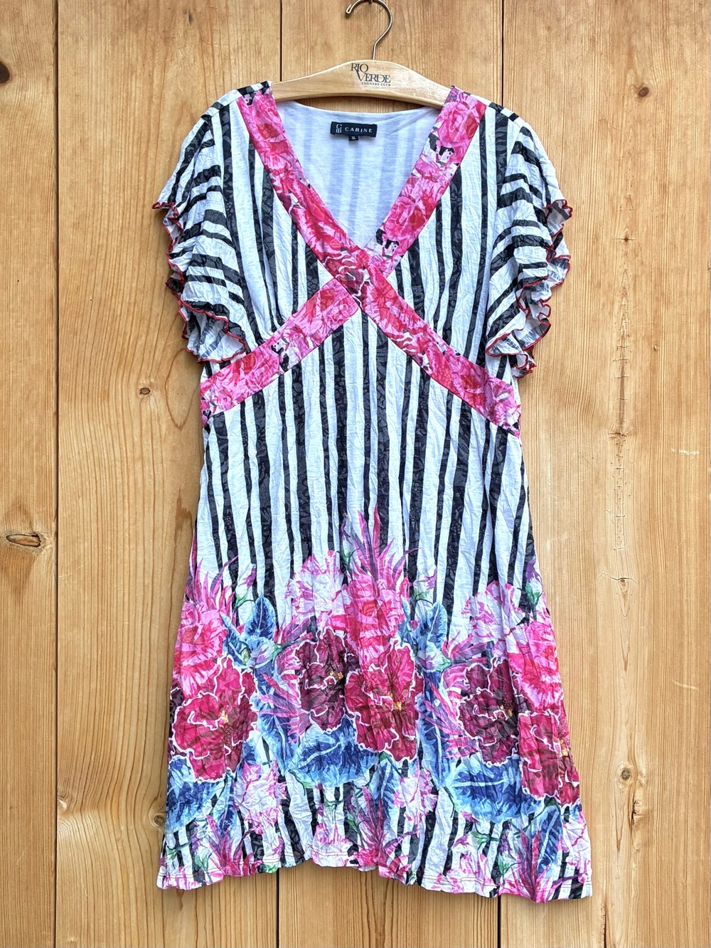 Carine Striped And Floral Dress Sz XL